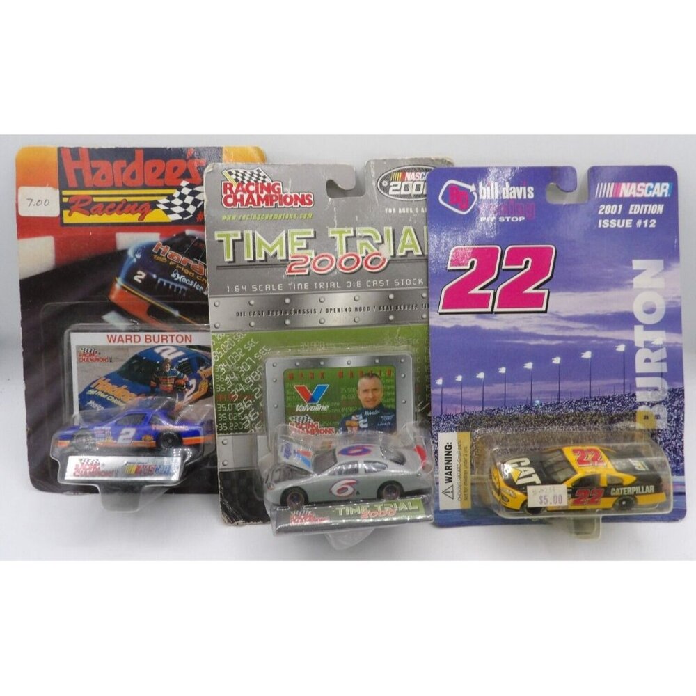 Racing Champions Lot of 3 Cars- Ward Burton Hardee's & Time Trial; & Bill Davis
